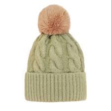 Powder Svana Bobble Hat - Sage