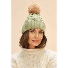 Powder Svana Bobble Hat - Sage