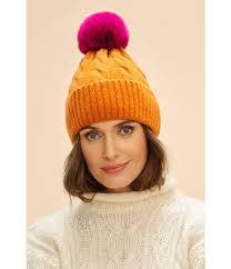 Powder Svana Bobble Hat - Tangerine