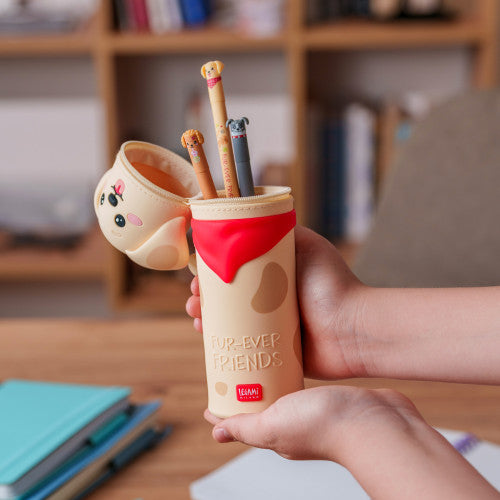Legami 2-In-1 Silicone Pencil Case - Kawaii - Golden