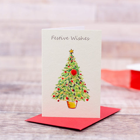 Christmas Mini Card - Festive Wishes Tree