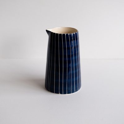 Musango Large Blue Sgraffito Stripe Jug