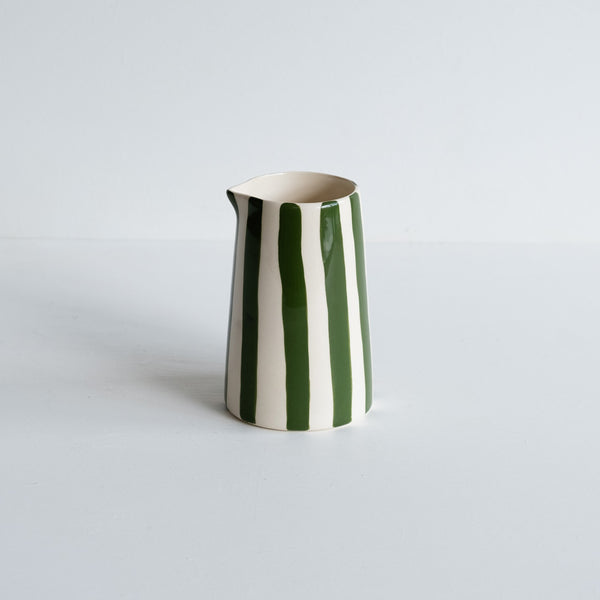 Musango Candy Stripe Creamer Jug - Moss Green