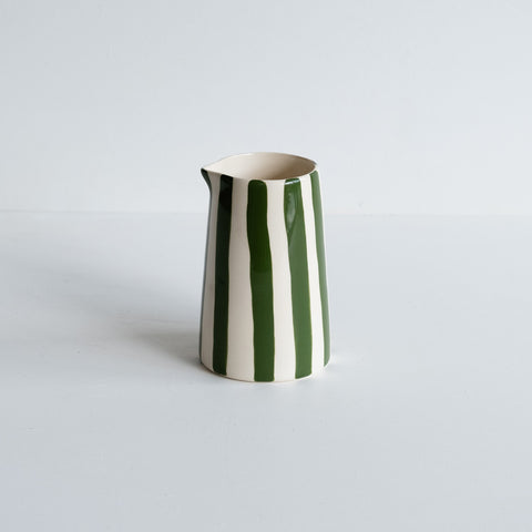 Musango Candy Stripe Creamer Jug - Moss Green