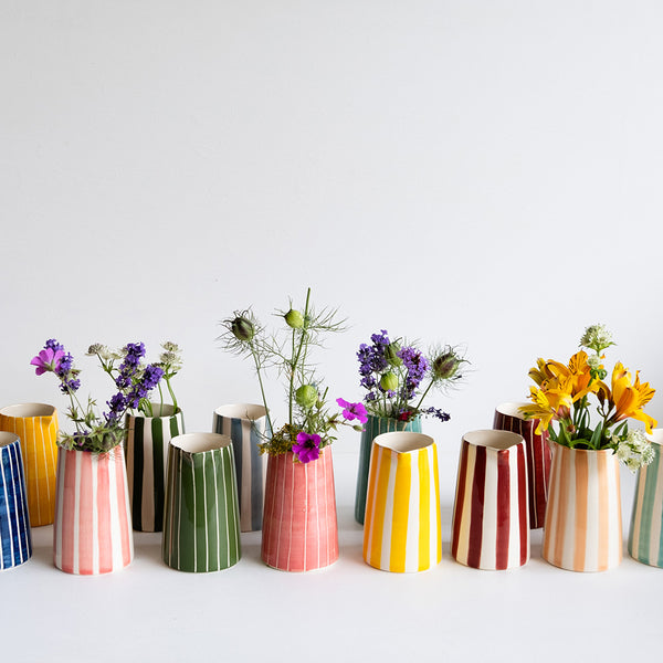 Musango Candy Stripe Creamer Jug - Moss Green