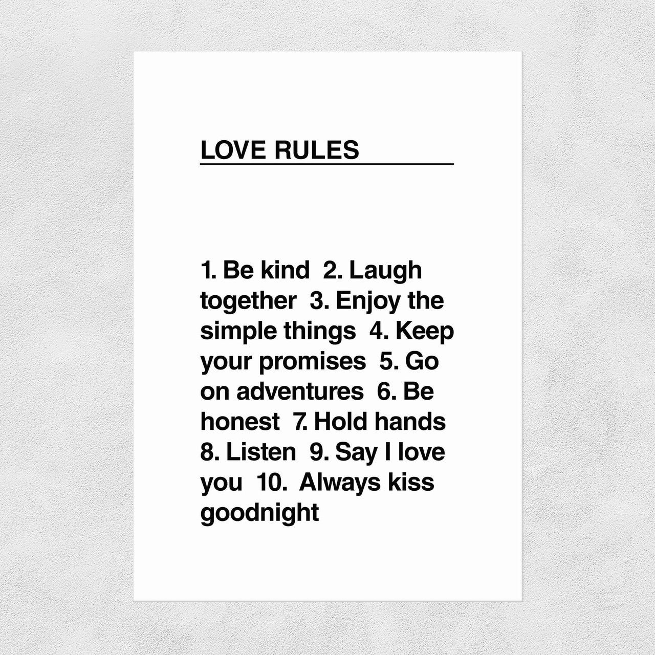 Love Rules - A3 Print
