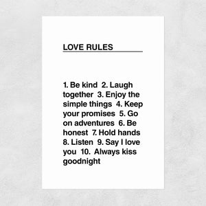 Love Rules - A3 Print