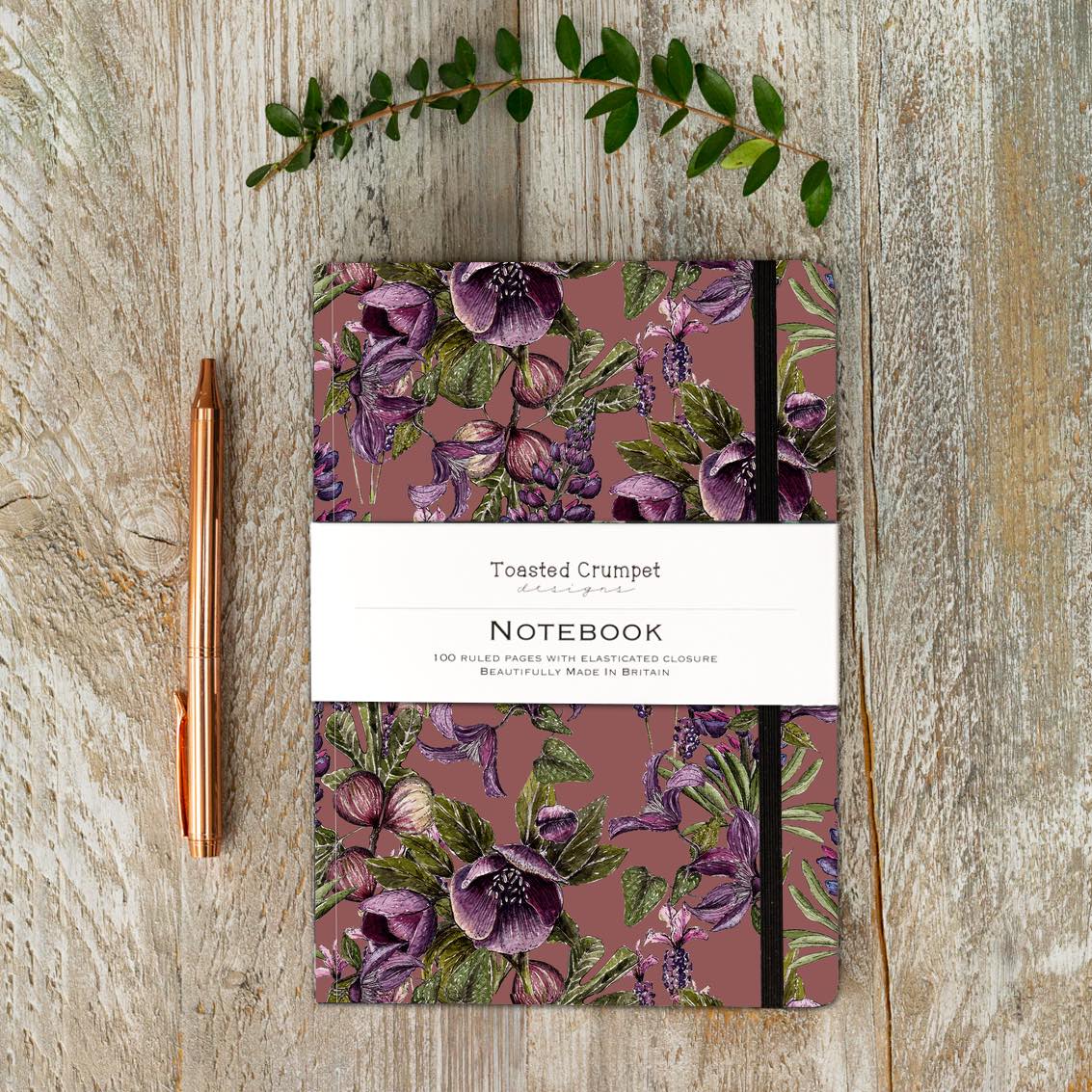 Toasted Crumpet Mulberry A5 Lined  Notebook