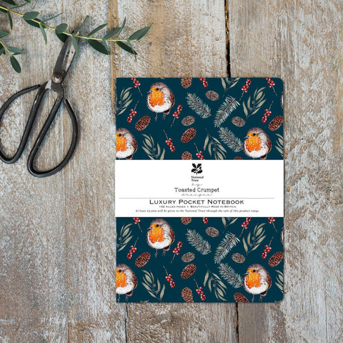 Toasted Crumpet Winter Robin A6 Lined  Notebook