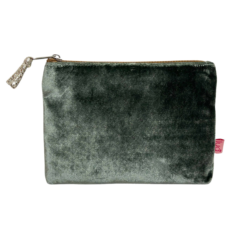 Lua Velvet Purse - Dark Sage