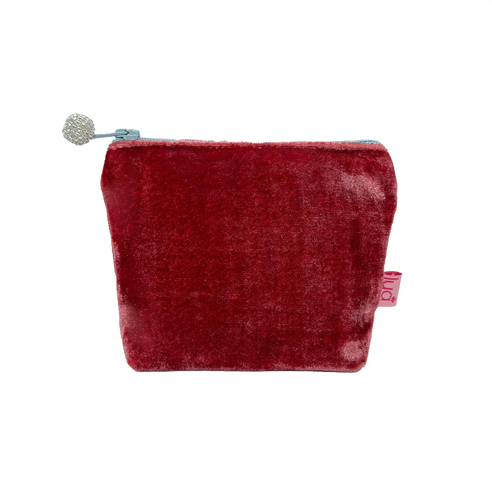 Lua Velvet Mini Purse - Earth Red