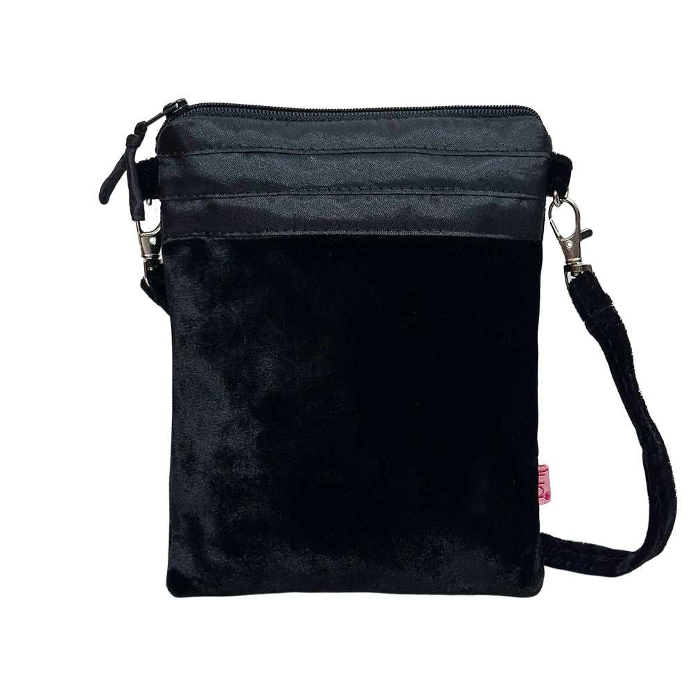 Lua Velvet Cross Body Purse - Black