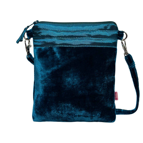 Lua Velvet Cross Body Purse - Dark Turquoise