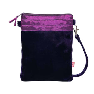 Lua Velvet Cross Body Purse - Fig