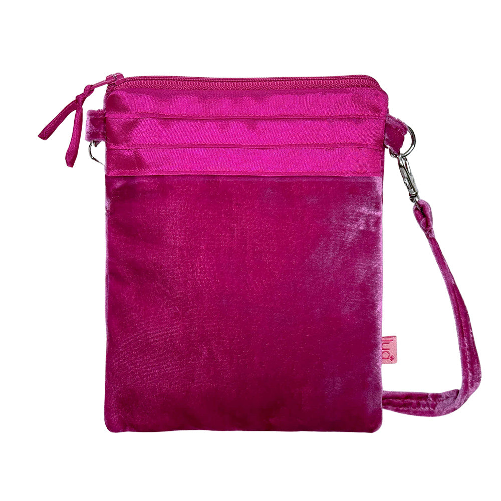 Lua Velvet Cross Body Purse - Pink