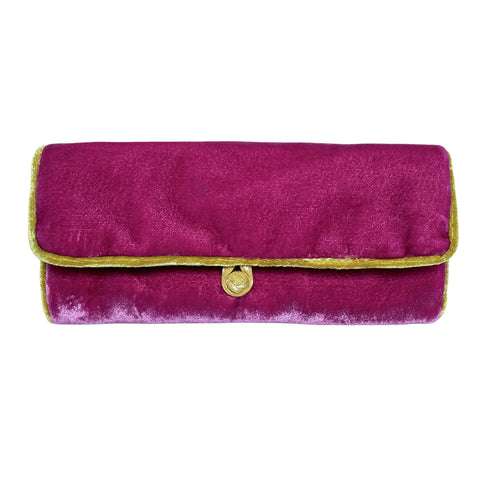 Lua Vintage Style Jewellery Roll - Pink