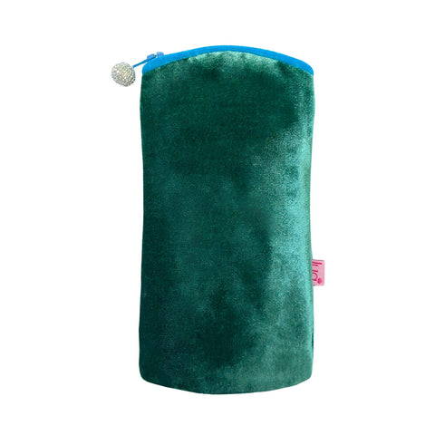 Lua Velvet Glasses Purse - Marine Green