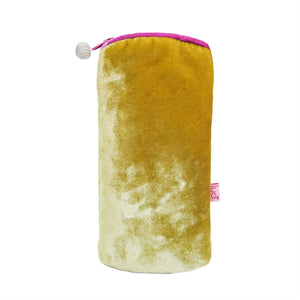 Lua Velvet Glasses Purse - Mustard