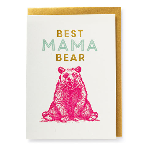 Letterpress Card - Best Mama Bear