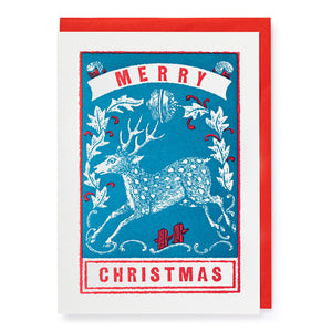 Letterpress Christmas Card - Christmas Stag