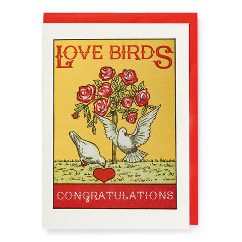Letterpress Card - Love Birds