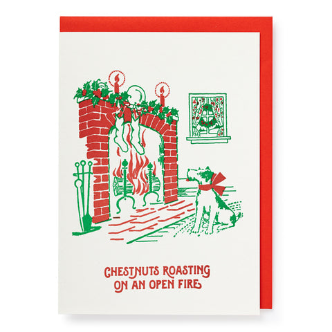 Letterpress Christmas Card - Chestnuts Roasting