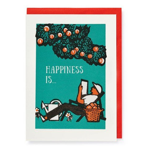 Letterpress Card - Happiness Is