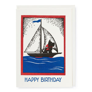 Letterpress Card - Scottie Dog Happy Birthday
