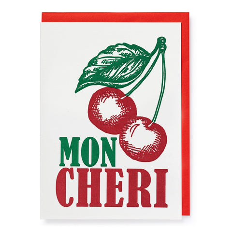 Letterpress Card - Mon Cheri