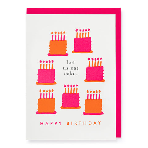 Letterpress Card - Bright Birthday Cakes