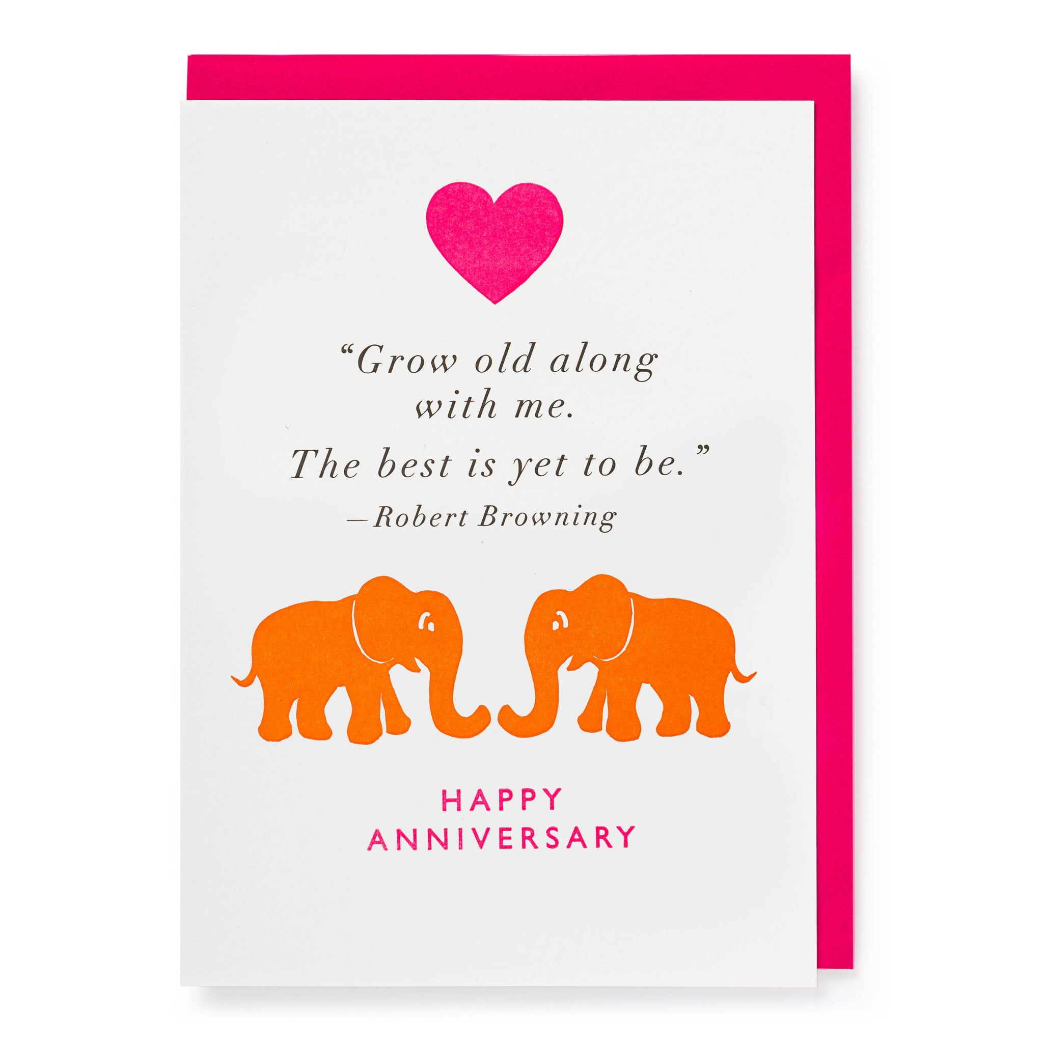 Letterpress Card - Anniversary Elephants