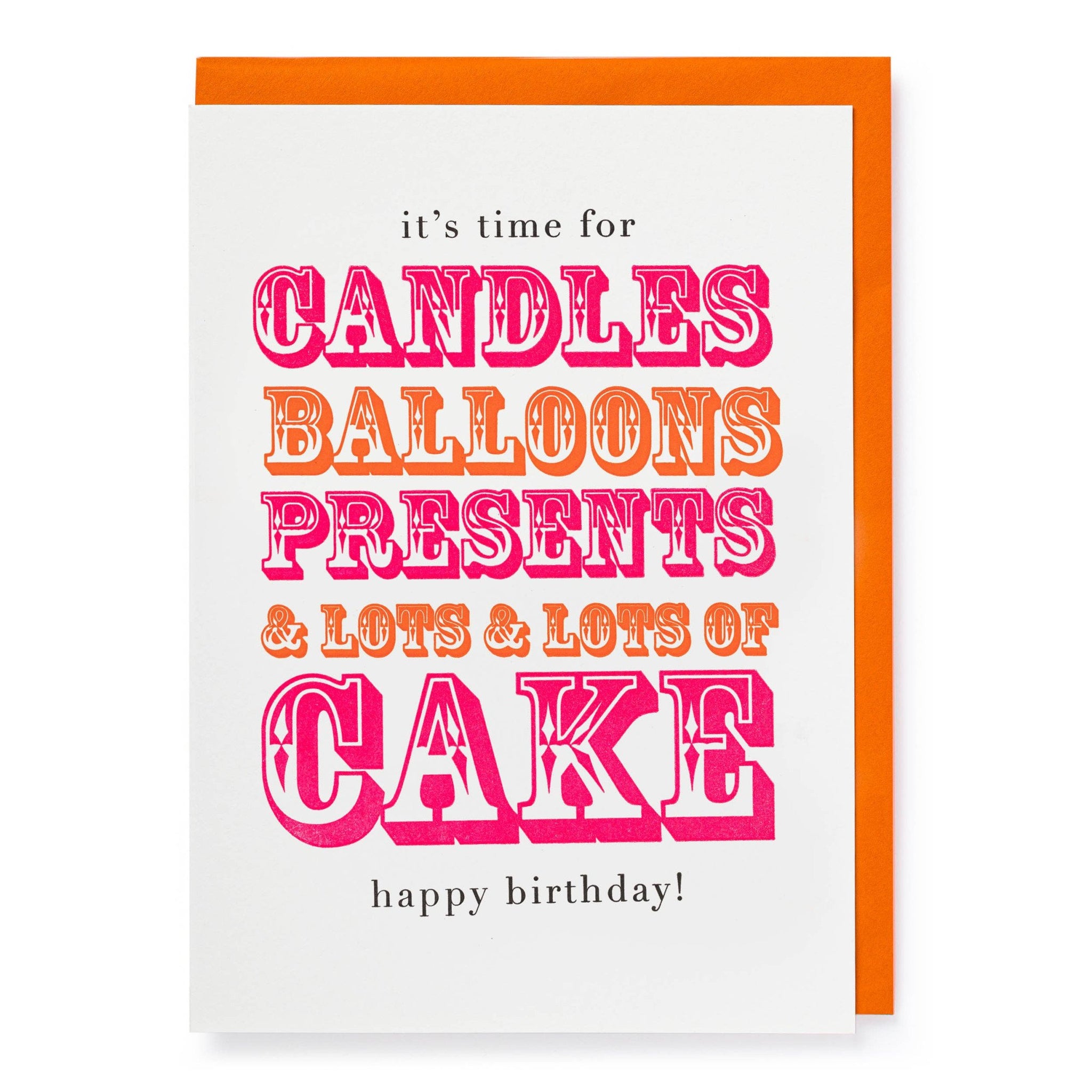 Letterpress Card - It's Time For Candles