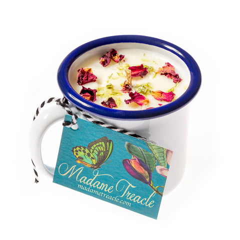 Willow House Enamel Cup Rose & Geranium Scented Candle