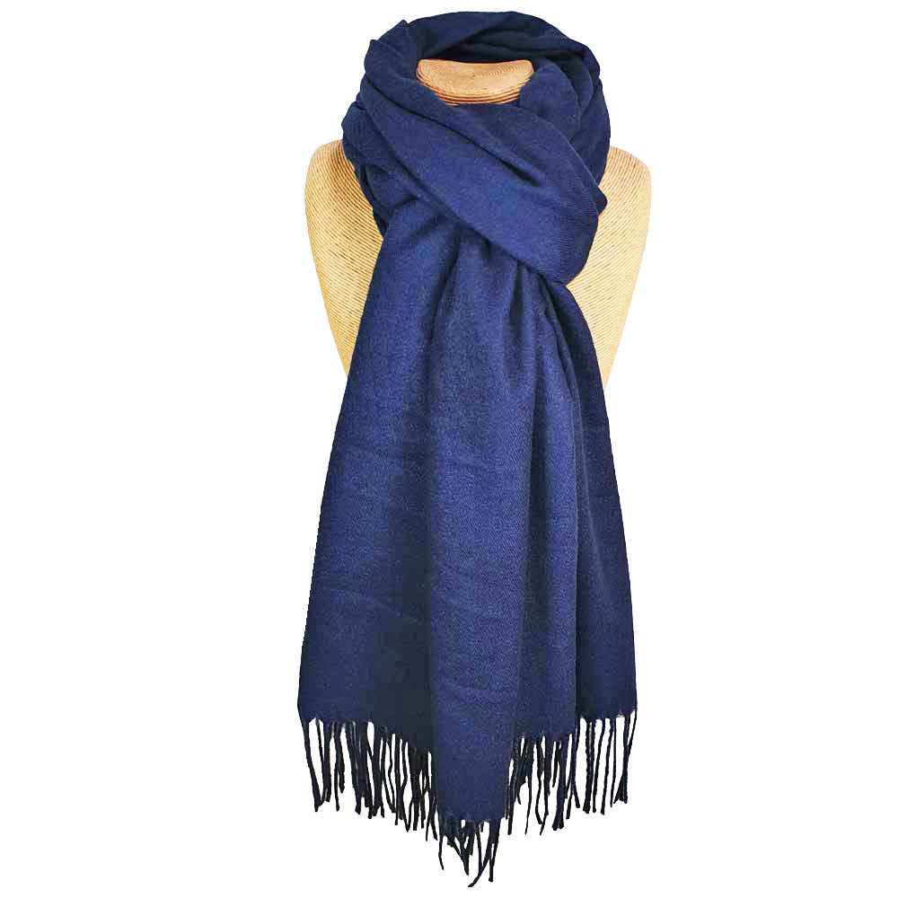 Lua Navy Tassel Scarf