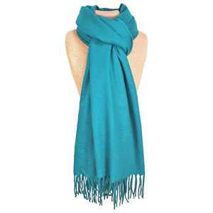 Lua Teal Tassel Scarf