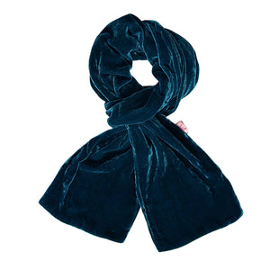 Lua Dark Turquoise Velvet Scarf