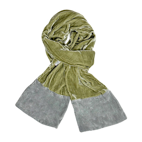 Lua Dulcet Green Two Tone Velvet Scarf