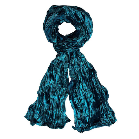 Lua Dark Turqouise Crinkle Velvet Scarf