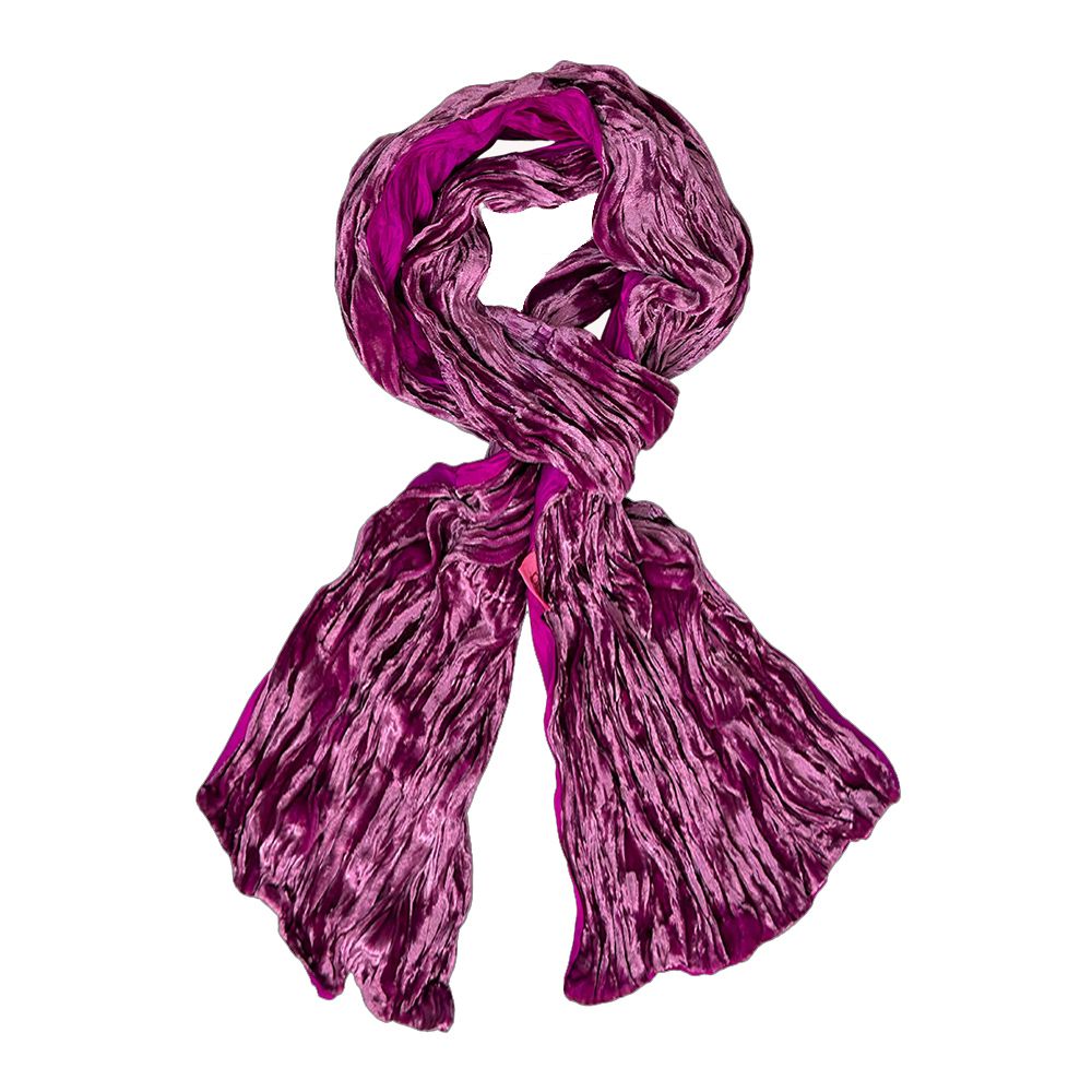 Lua Mulberry Crinkle Velvet Scarf