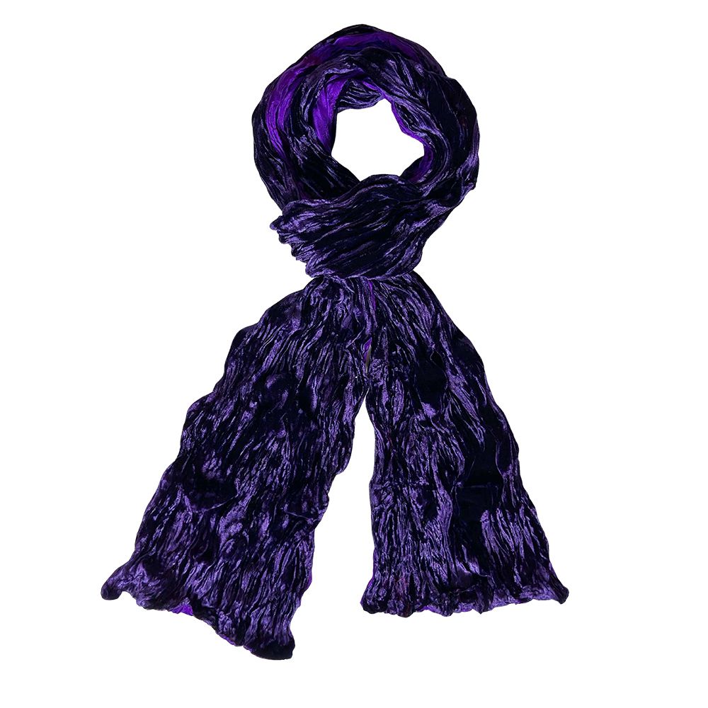 Lua Purple Crinkle Velvet Scarf