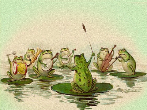 Vintage Petite Card - Frog Band