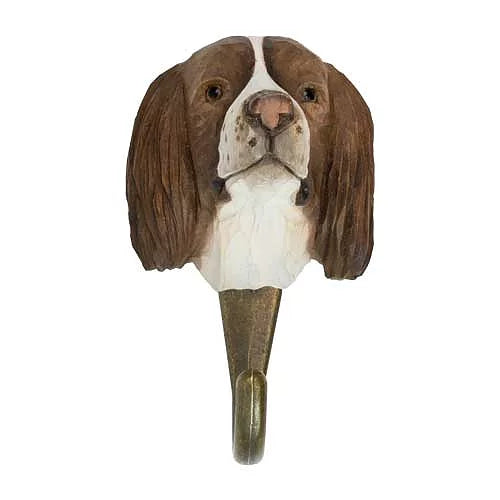 Handcarved Wooden Hook - Springer Spaniel