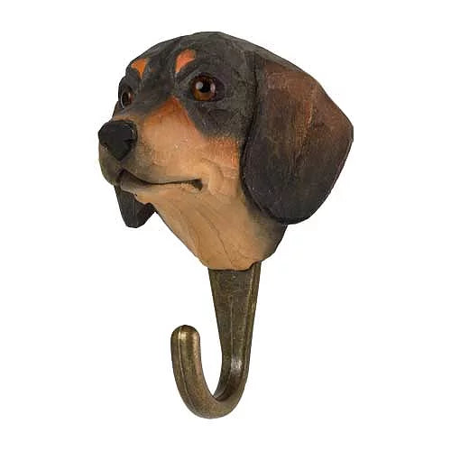 Handcarved Wooden Hook - Dachshund