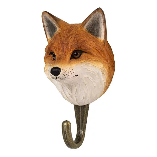 Handcarved Wooden Hook - Red Fox