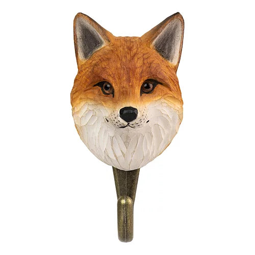 Handcarved Wooden Hook - Red Fox