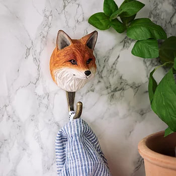Handcarved Wooden Hook - Red Fox