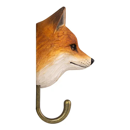 Handcarved Wooden Hook - Red Fox