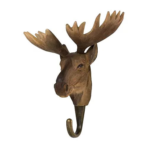 Handcarved Wooden Hook - Moose