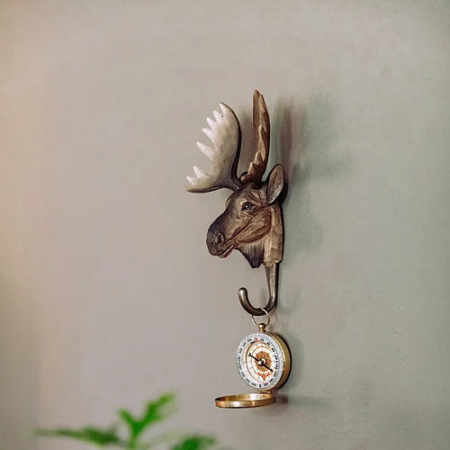 Handcarved Wooden Hook - Moose