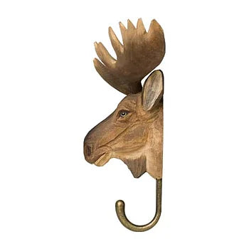 Handcarved Wooden Hook - Moose